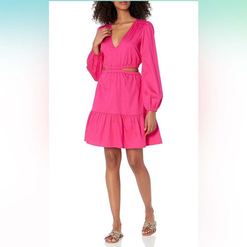 NWT The Drop Women's Sita Short Cut Out Cotton Sateen Dress - Picture 1 of 7